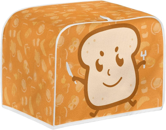 Cartoon Toaster Design Cover for 2 Slice Toaster - Dust and Fingerprint Protection for Small Kitchen Appliances