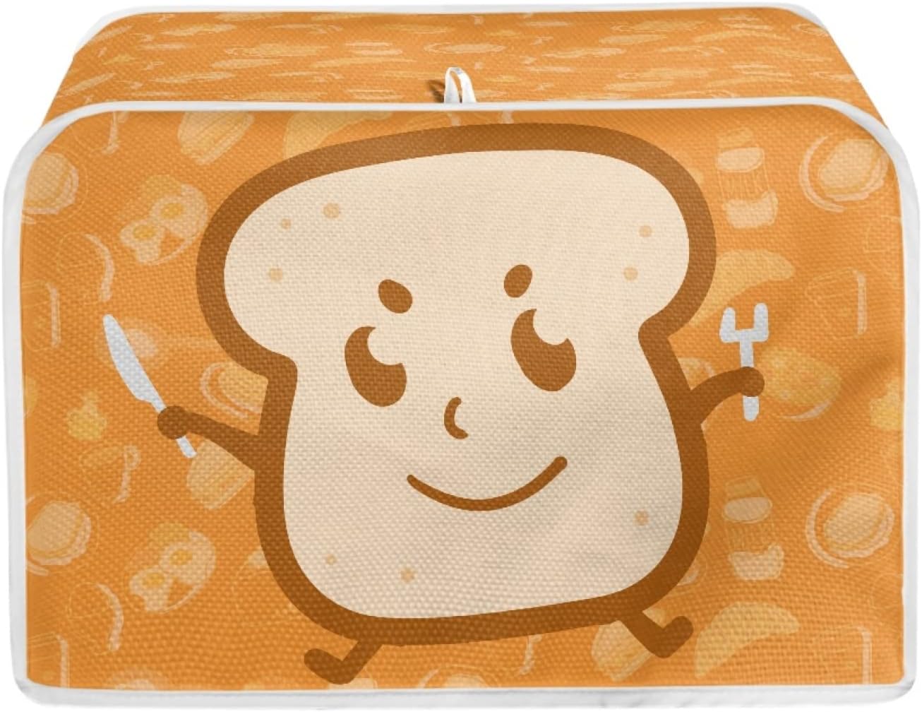 Cartoon Toaster Design Cover for 2 Slice Toaster - Dust and Fingerprint Protection for Small Kitchen Appliances