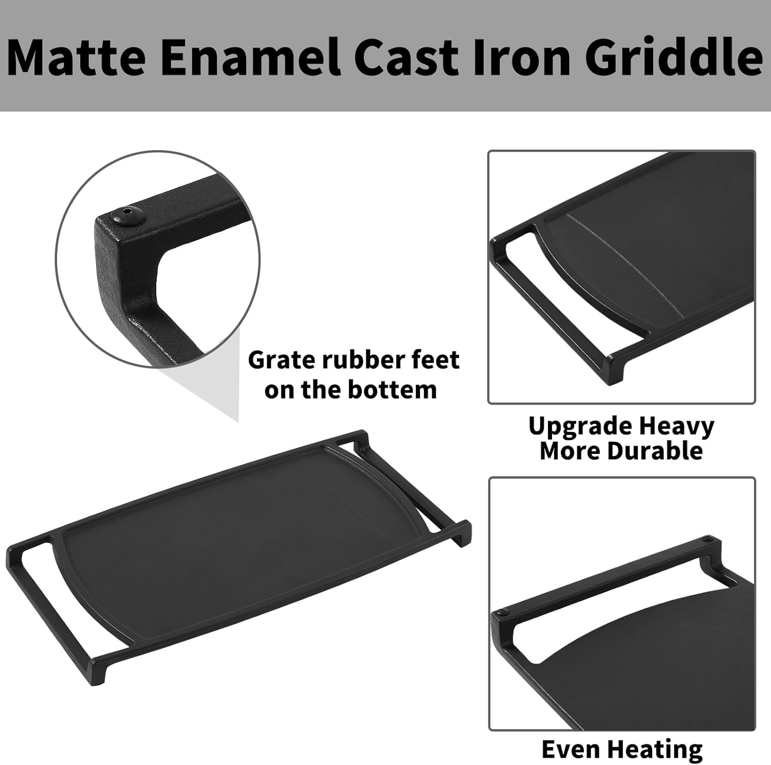 Cast Iron Griddle Replacement for Frigidaire Gas Ranges - Fits BGGF3042KFC, FGGF3054MFC - 1 Pack