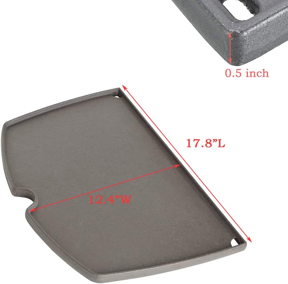 Cast Iron Grill Griddle for Weber Q300 Series - Replacement Part for Weber 6506 - 17.8"x12.4" - Dongftai CF50F - 1-Pack - Compatible with Weber 57060001, 586002, 426001