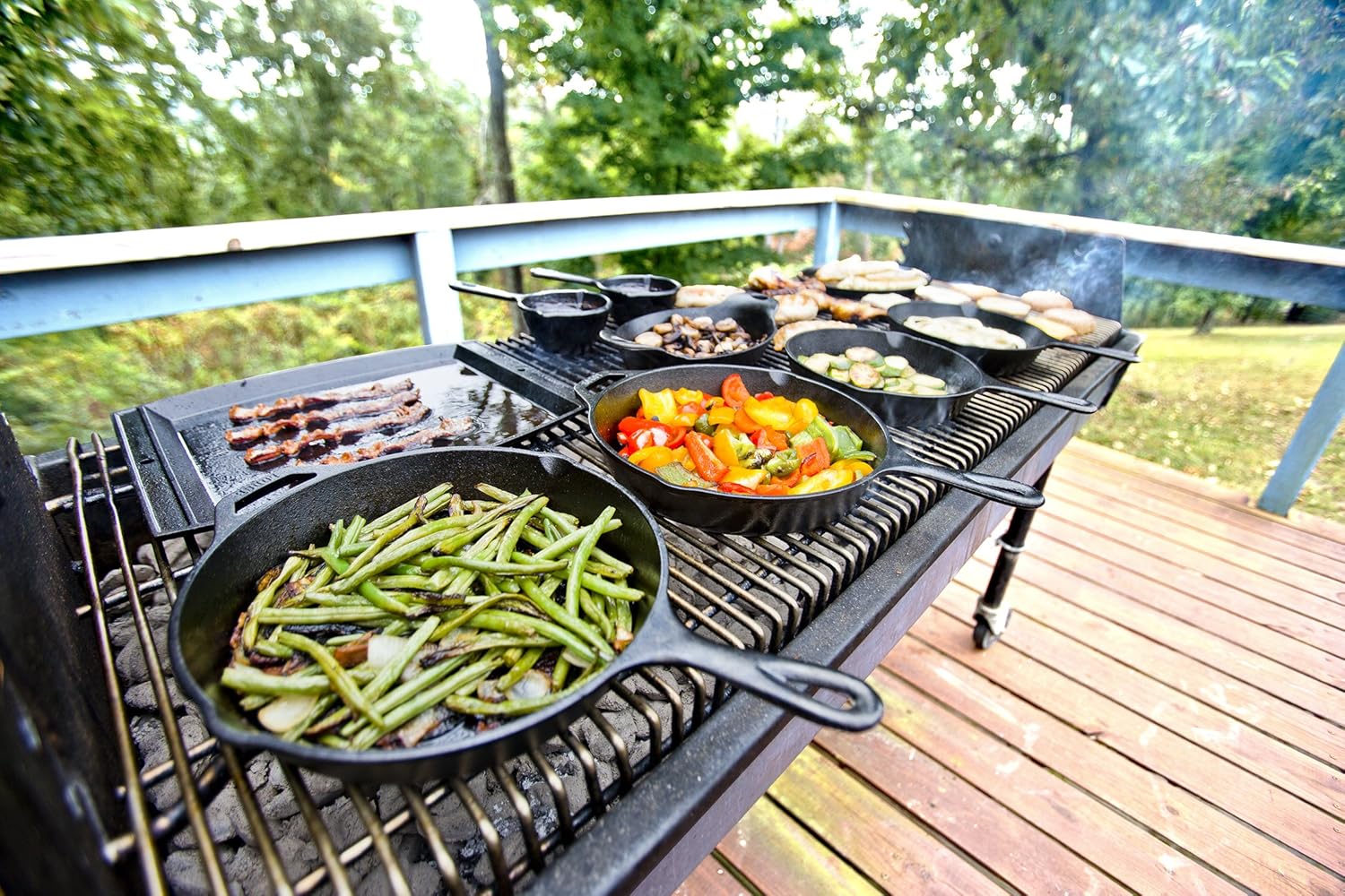Cast Iron Lodge Serving Griddle for Cooking and Serving Pancakes, Bacon, and More