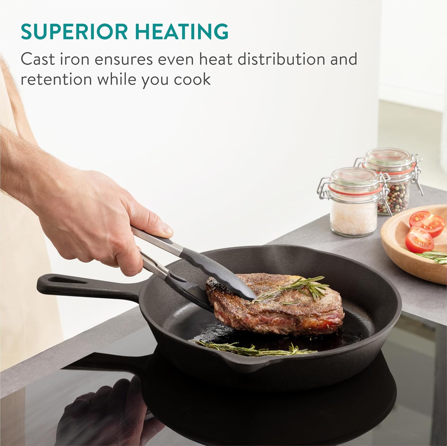 Cast Iron Skillet Set - Durable 3-Piece Pan Set for Frying, Searing, Sautéing - 15cm/20cm/25cm Skillets with Excellent Heat Retention - All-in-One Cookware Pot Set