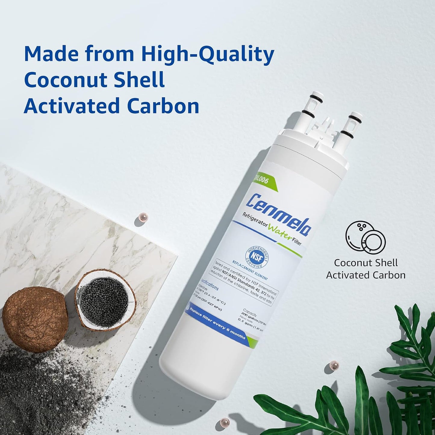 Cenmela CML006 Water and Air Filter Bundle Compatible with WF3CB and Pure Source 3 - 2 Water Filters, 4 Air Filters - 9 inches Height