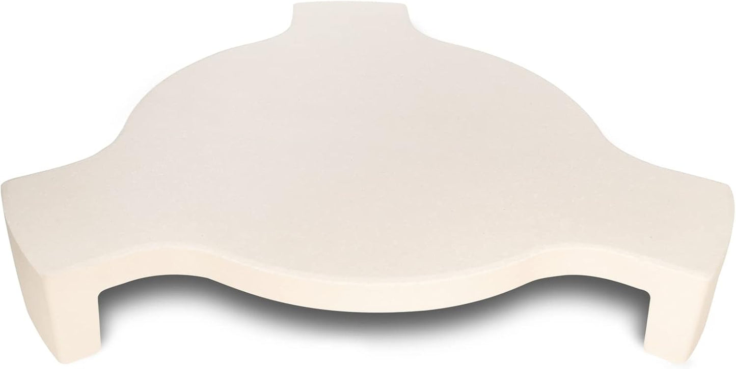 Ceramic Heat Deflector Plate Setter for Large Big Green Egg & 18" Kamado Grill - ConvEGGtor Accessories with Pizza Stone & Smoking Stone