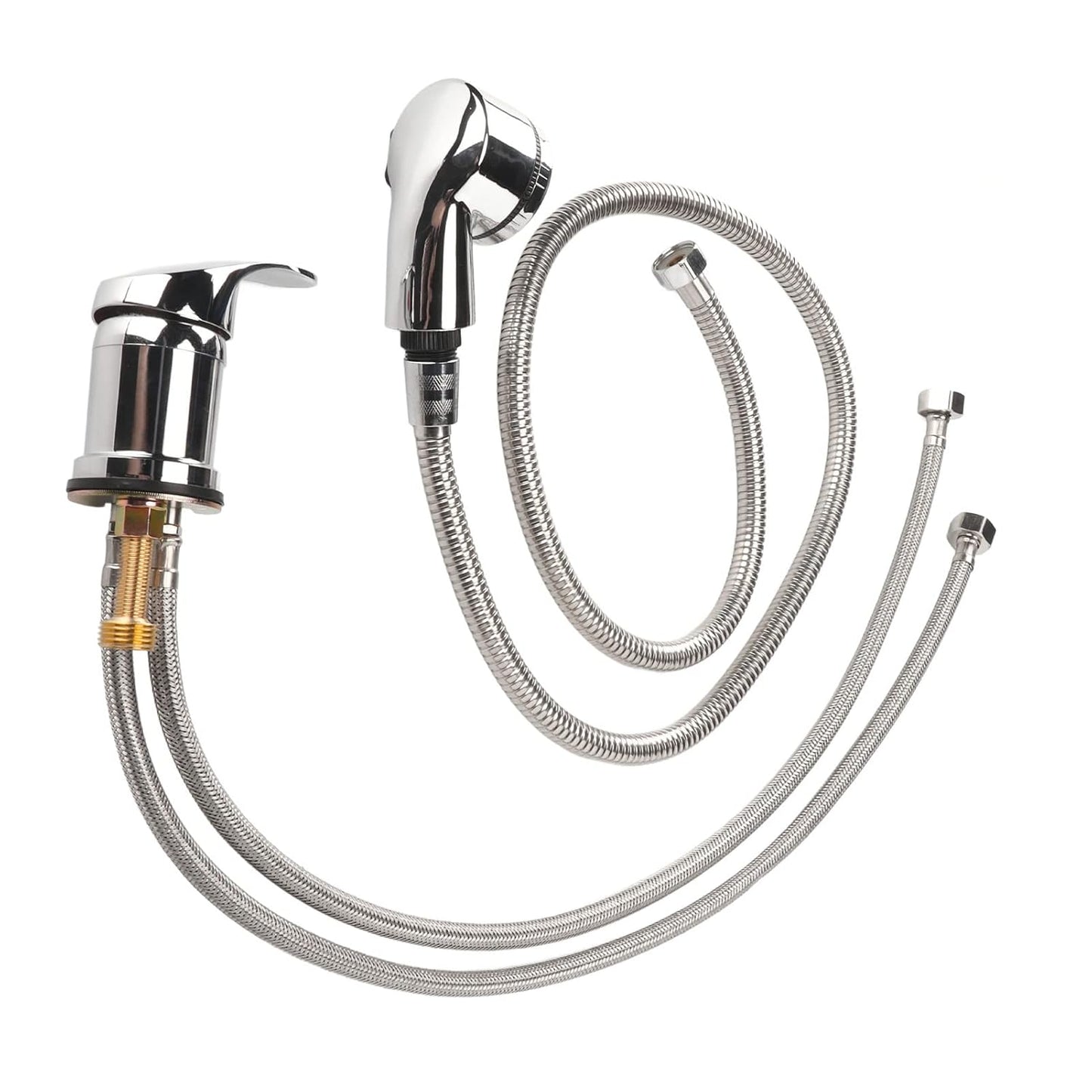 Ceramic Valve Shampoo Bowl Faucet and Sprayer Kit for Backwash Unit with 1.2m Hose - Hot Cold Water Sealing System