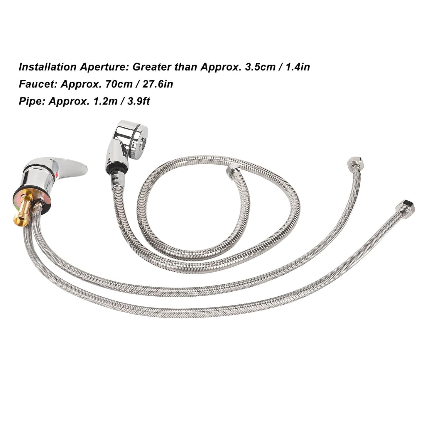 Ceramic Valve Shampoo Bowl Faucet and Sprayer Kit for Backwash Unit with 1.2m Hose - Hot Cold Water Sealing System