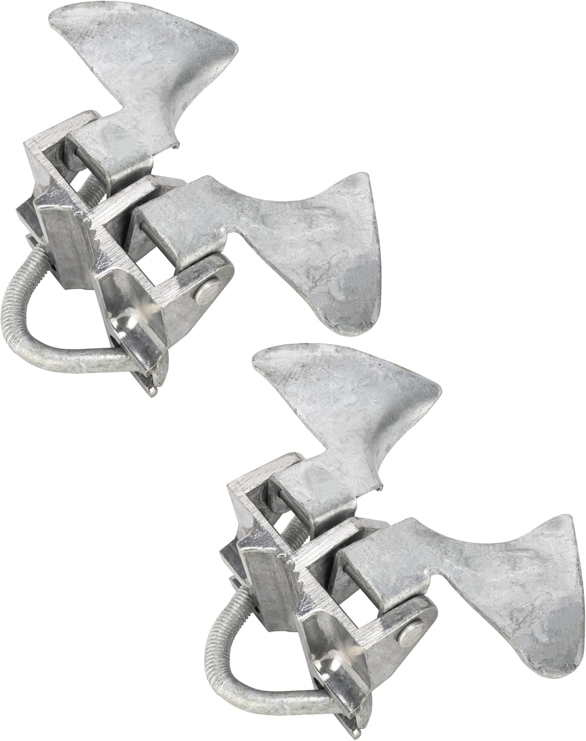 Chain Link Butterfly Gate Latch for 1-3/8" Gate Frame, Silver, 2 Pack - Secure Kennel Gate Latch with Padlock Hole