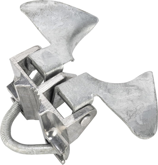 Chain Link Butterfly Gate Latch for 1-3/8" Gate Frame and 2-3/8" Gate Post - Silver, 1 Pack with Padlock Hole