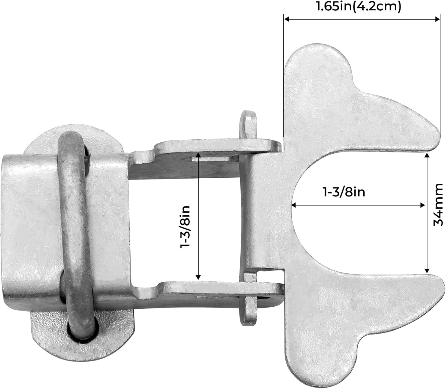 Chain Link Fence Gate Latch Set for Dog Kennels - 1-3/8" KINNAN Butterfly Gate Latch with Padlock Hole - 2 PCS
