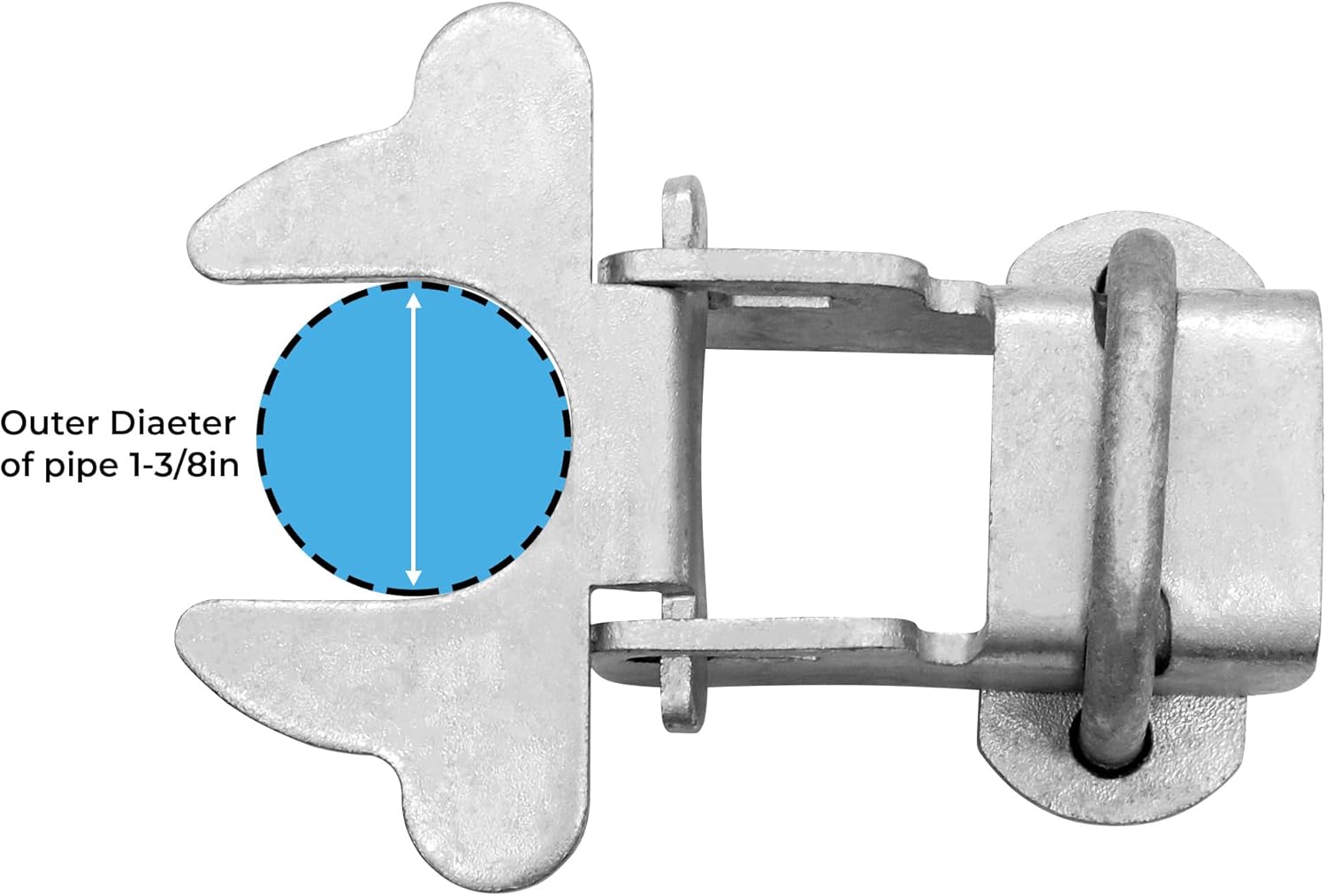 Chain Link Fence Gate Latch Set for Dog Kennels - 1-3/8" KINNAN Butterfly Gate Latch with Padlock Hole - 2 PCS