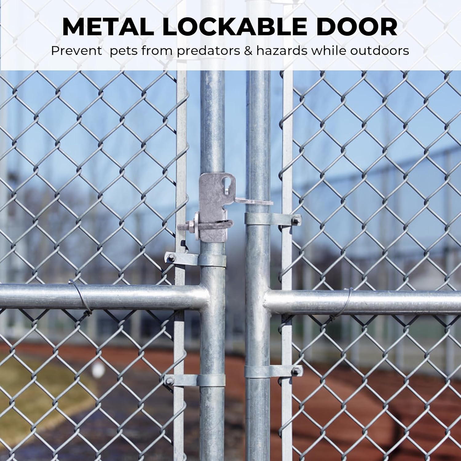 Chain Link Fence Gate Latch Set for Dog Kennels - 1-3/8" KINNAN Butterfly Gate Latch with Padlock Hole - 2 PCS