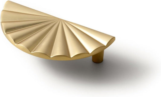Champagne Bronze Cabinet Pulls with Fan-Shaped Design, 2.5'' Hole Centers, Accessible Luxury Drawer Pulls - 6 Pack