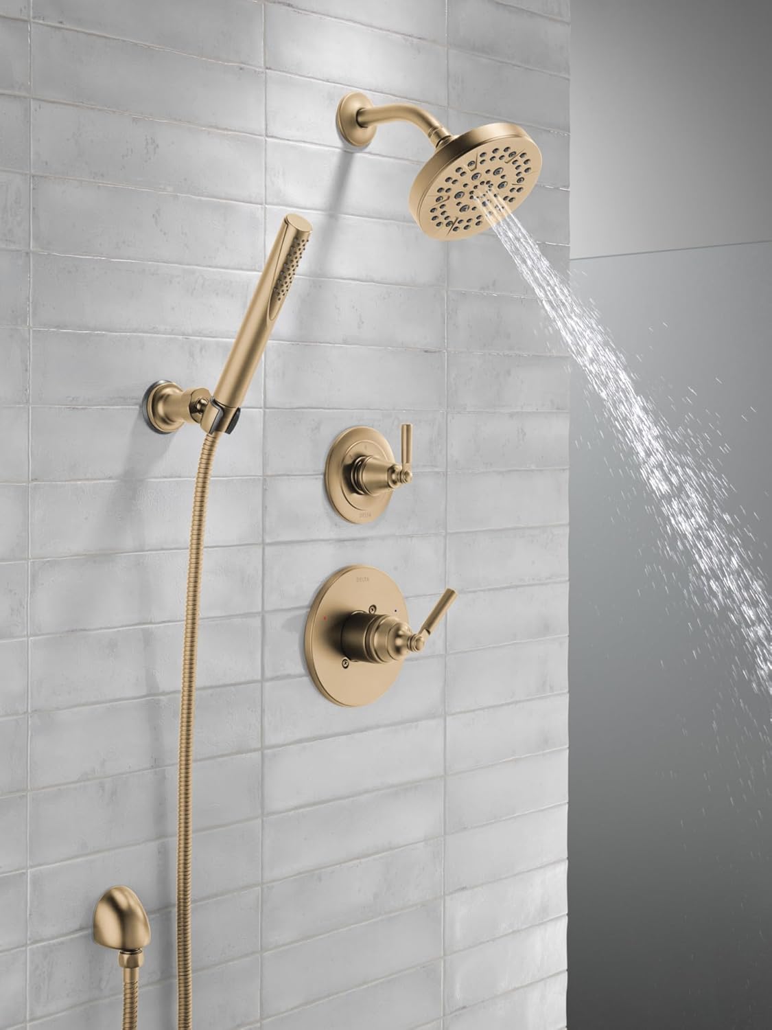 Champagne Bronze Delta Saylor Gold Shower Diverter Trim Kit - 3-Setting Handle, Valve Not Included