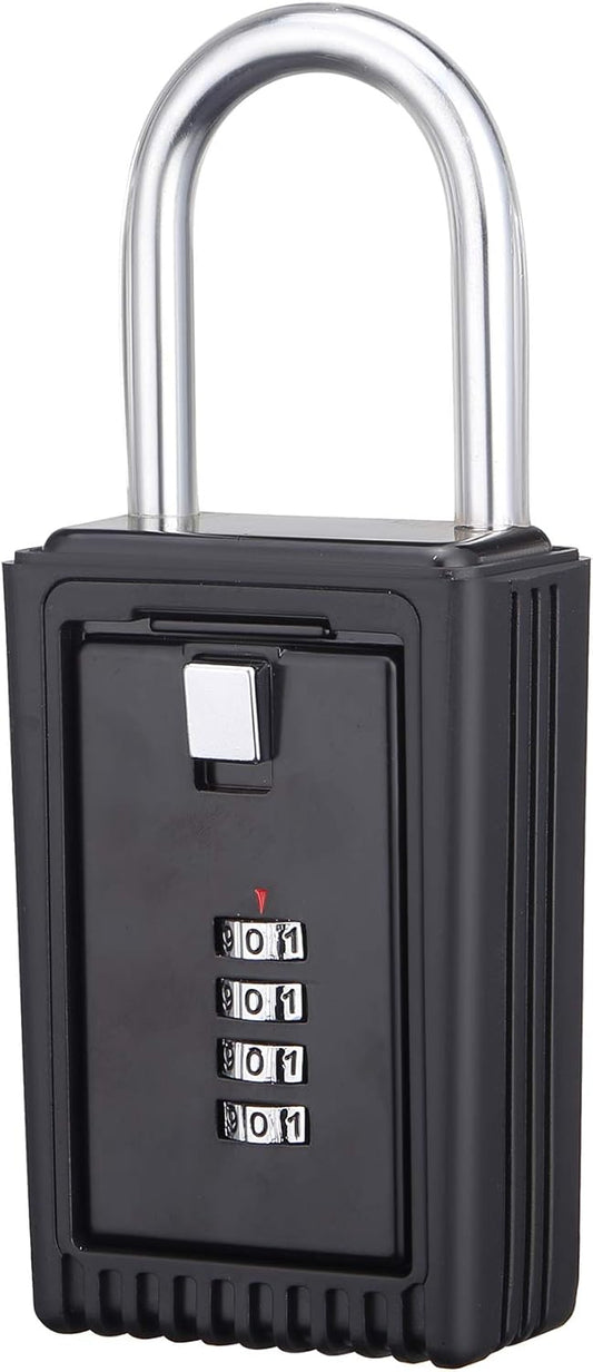 Champs Realtor 4-Digit Combination Padlock with Removable Key Lock Box - Set Your Own Combination for Real Estate Storage