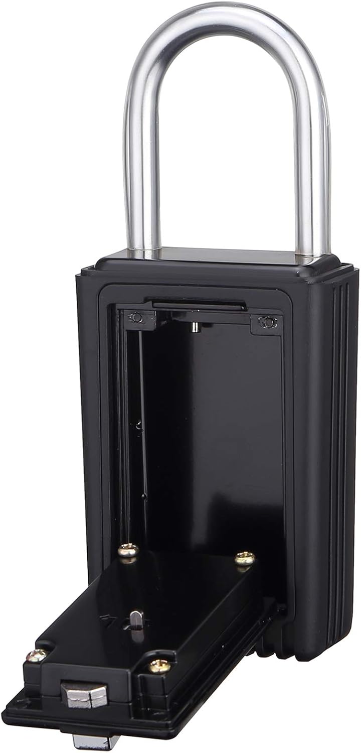 Champs Realtor 4-Digit Combination Padlock with Removable Key Lock Box - Set Your Own Combination for Real Estate Storage