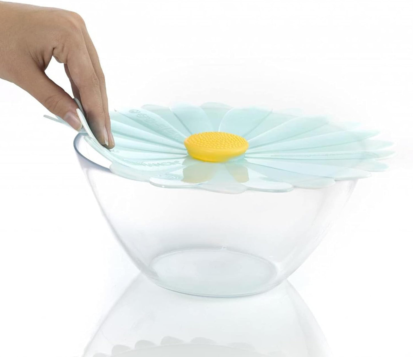 Charles Viancin Daisy Silicone Lid 11'' Airtight Seal for Food Storage and Cooking - Aqua Color - BPA-Free - Oven, Microwave, Freezer, Stovetop and Dishwasher Safe