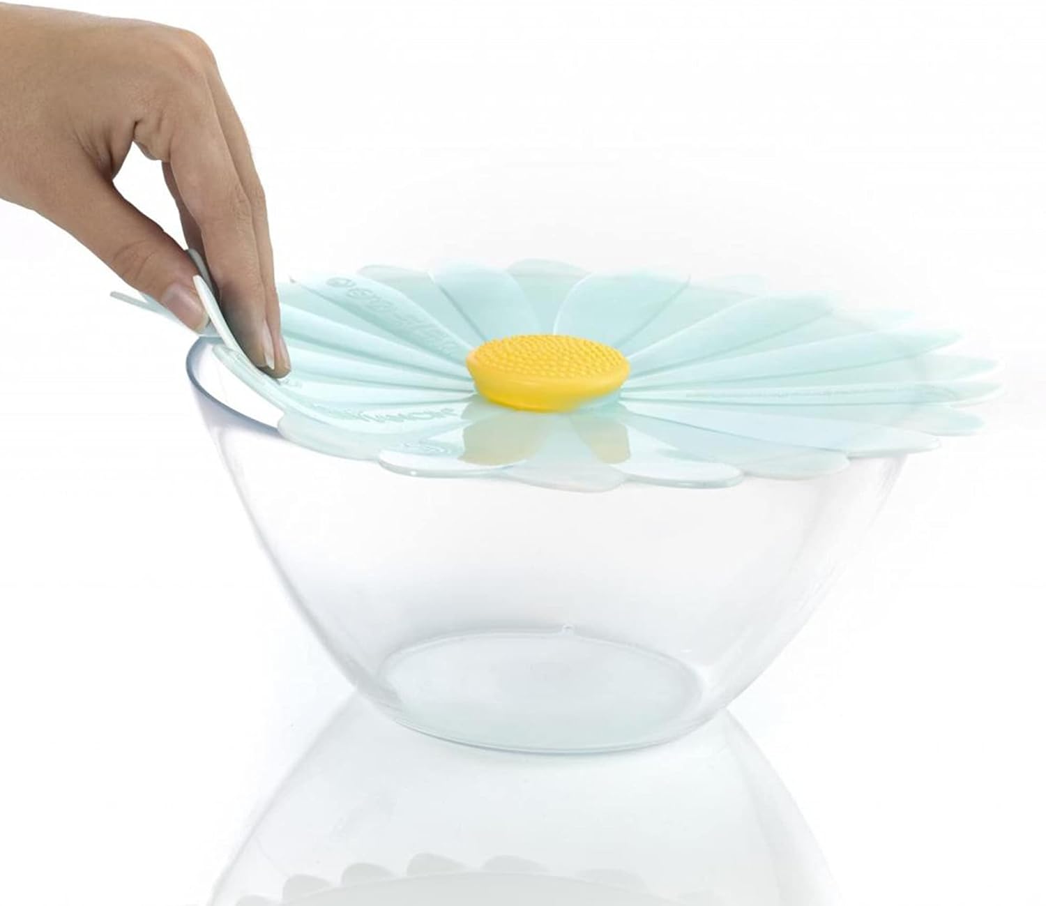 Charles Viancin Daisy Silicone Lid 11'' Airtight Seal for Food Storage and Cooking - Aqua Color - BPA-Free - Oven, Microwave, Freezer, Stovetop and Dishwasher Safe