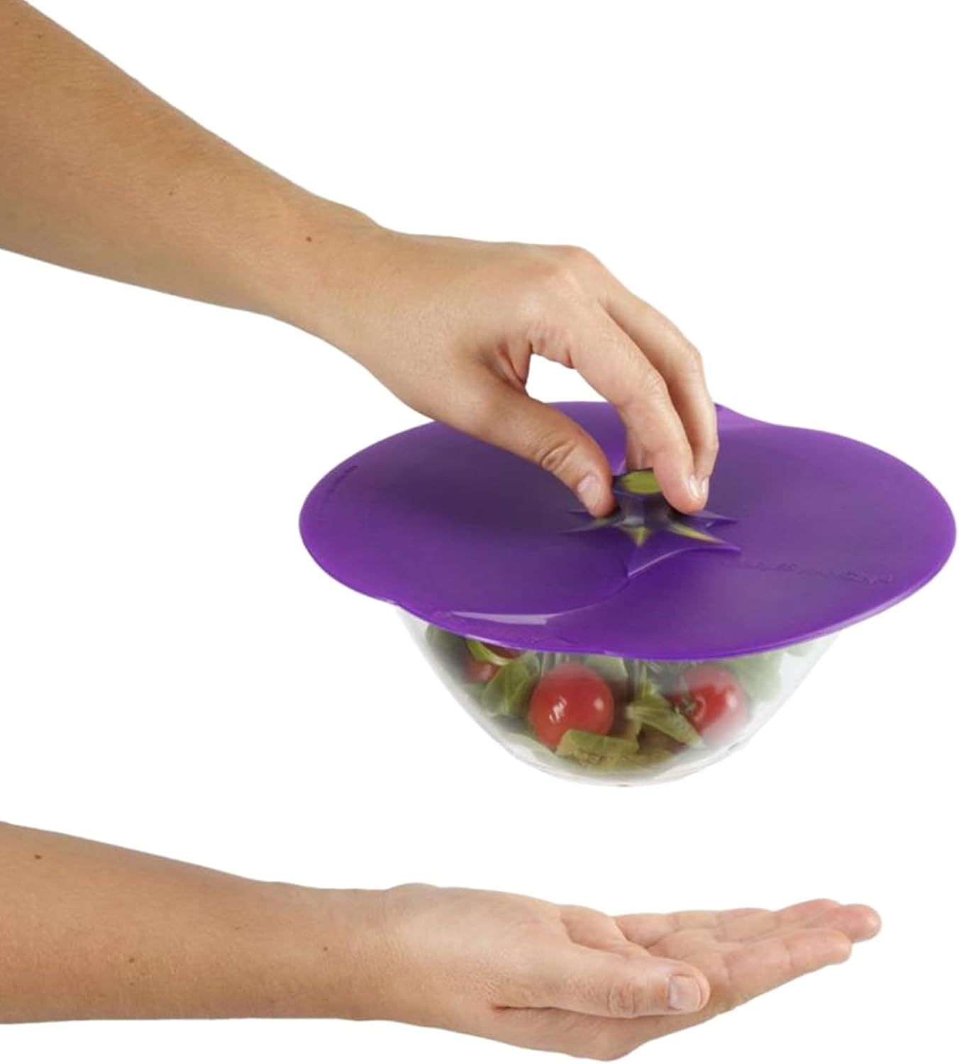 Charles Viancin Eggplant Silicone Lid - 8''/20cm - Airtight Seal - BPA-Free - Oven, Microwave, Freezer, Stovetop, Dishwasher Safe