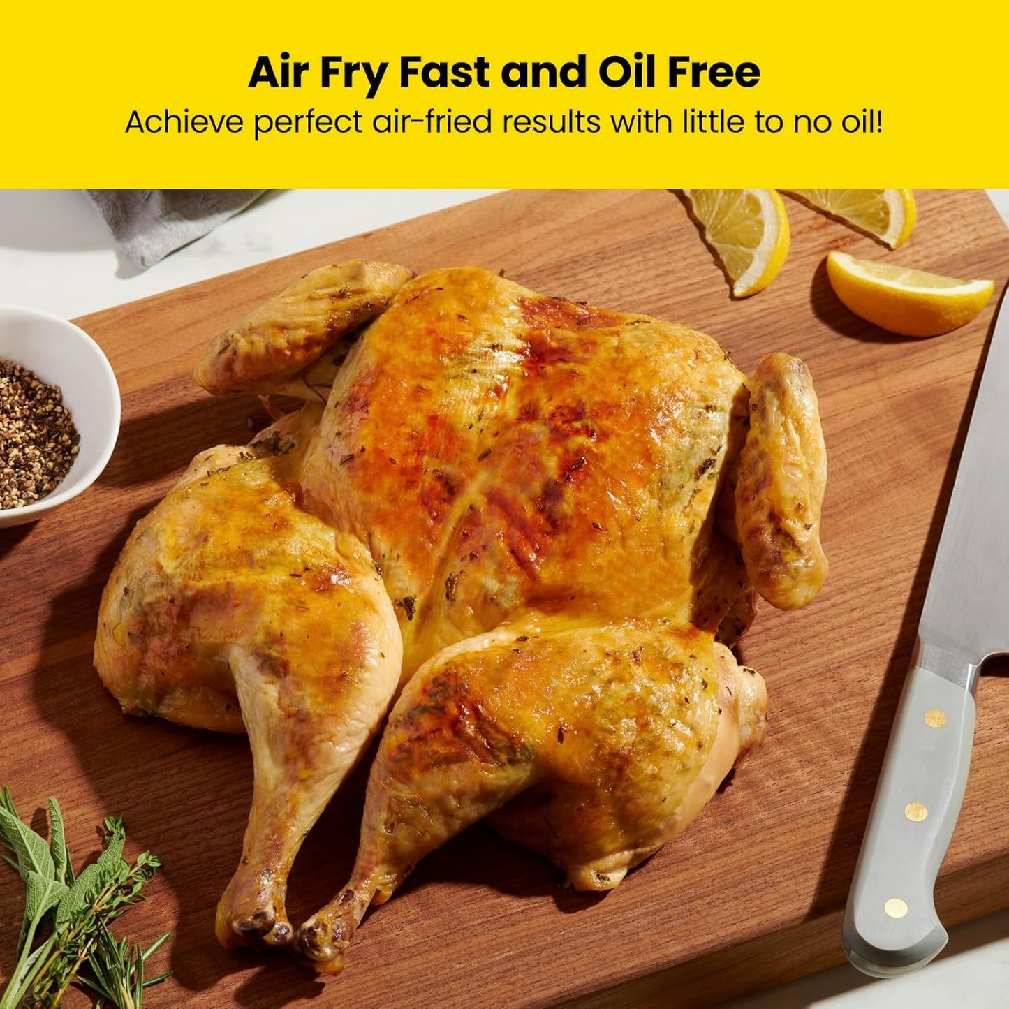 Chefman Large 5 Qt Family Size Digital Air Fryer with One Touch Control Presets for French Fries, Chicken, Meat, Fish - Nonstick, Dishwasher-Safe Parts, Automatic Shutoff - Black