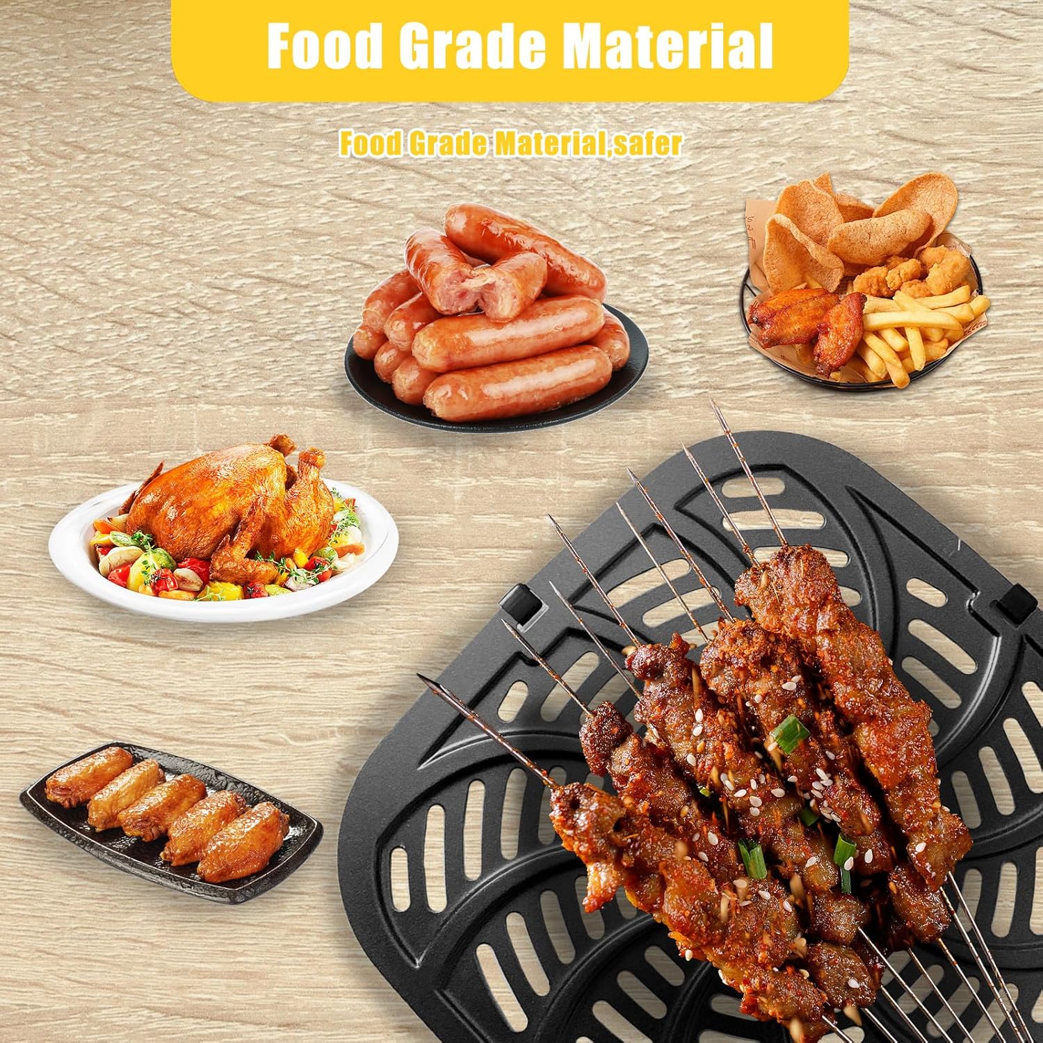 Chefman TurboFry Touch XL Air Fryer 8QT Crisping Plate - Nonstick Grill Pan Insert for Chefman Air Fryers - Dishwasher Safe