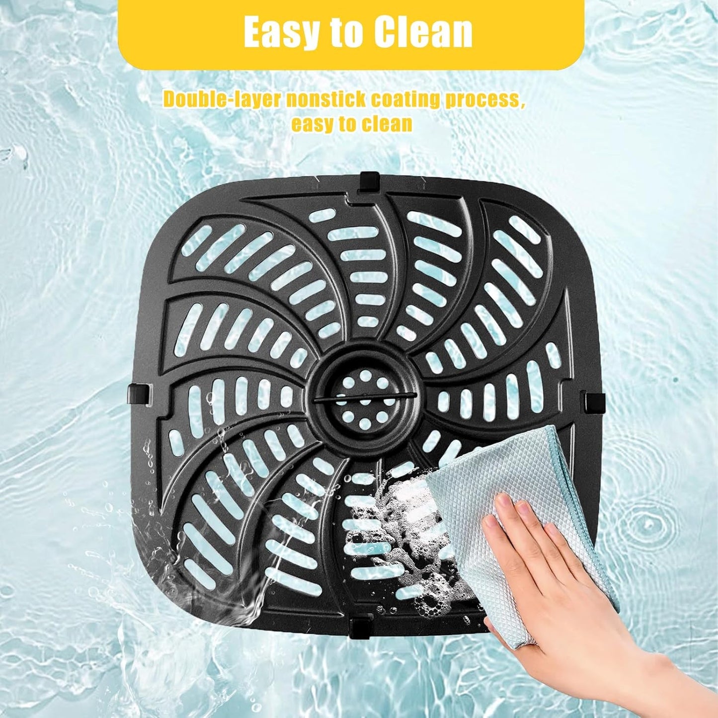 Chefman TurboFry Touch XL Air Fryer 8QT Crisping Plate - Nonstick Grill Pan Insert for Chefman Air Fryers - Dishwasher Safe