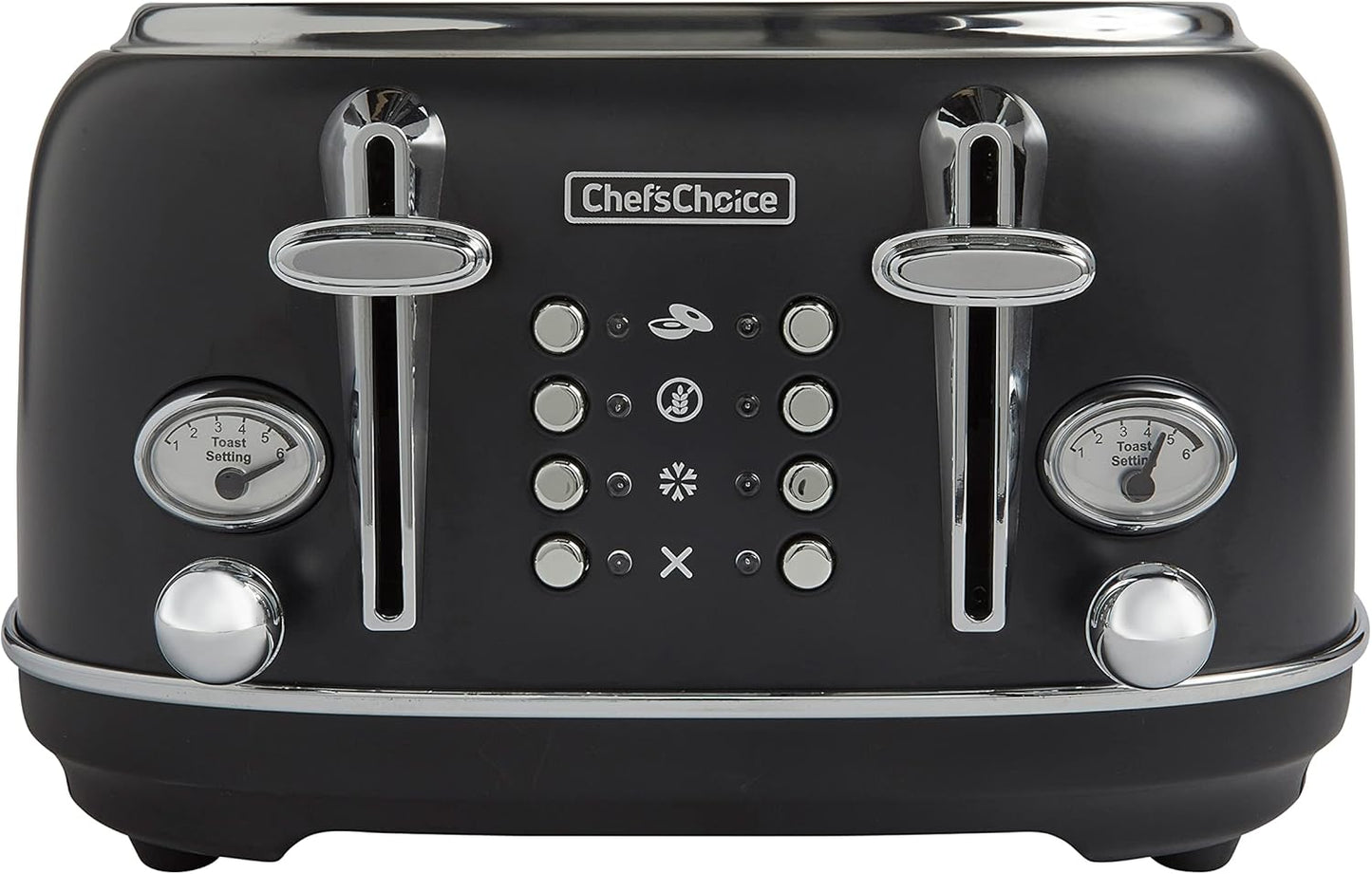 Chef'sChoice Gourmezza Stainless Steel 4-Slice Toaster with 5 Functions, 6 Shade Settings, 1500W - Black