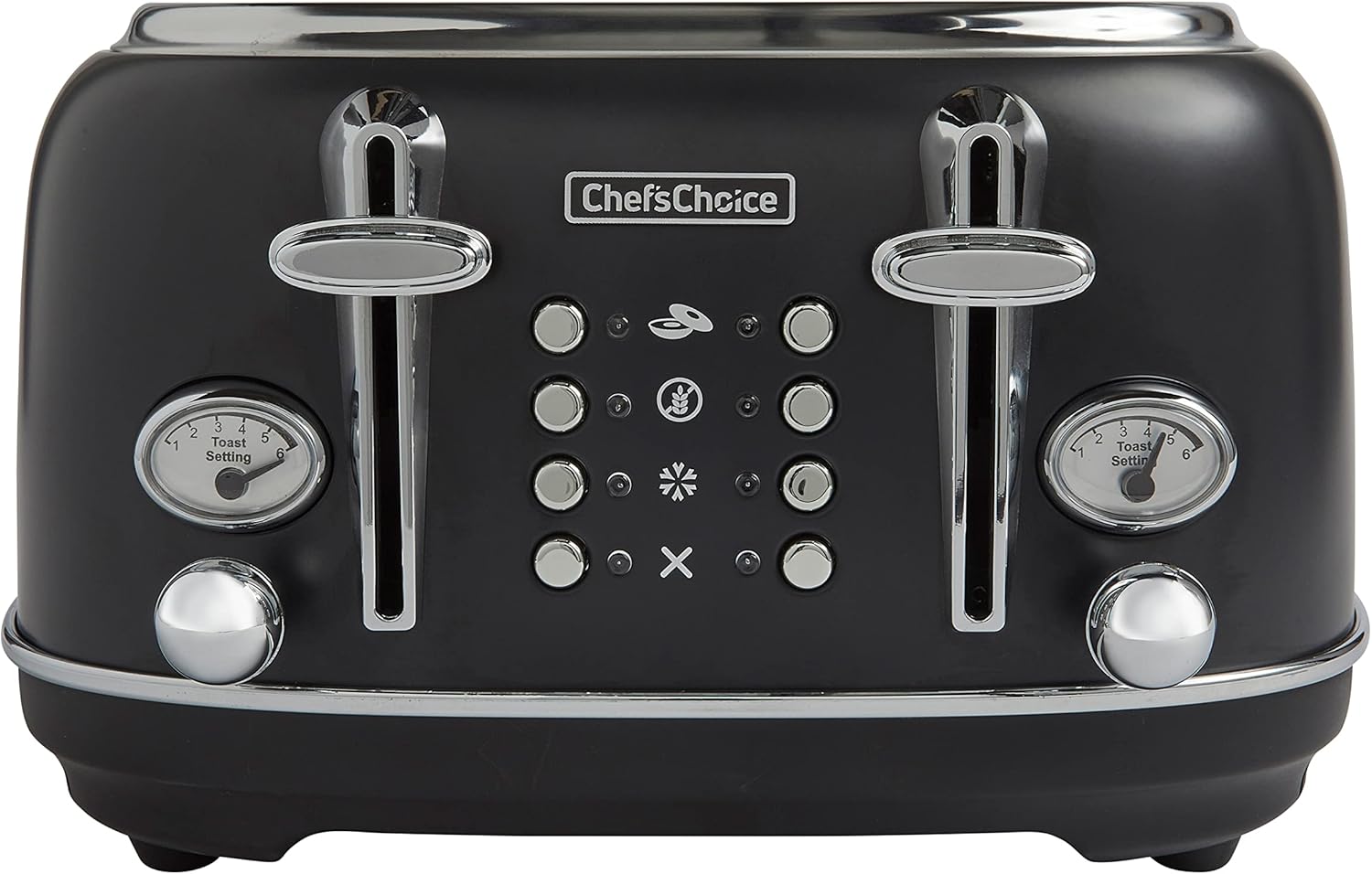 Chef'sChoice Gourmezza Stainless Steel 4-Slice Toaster with 5 Functions, 6 Shade Settings, 1500W - Black