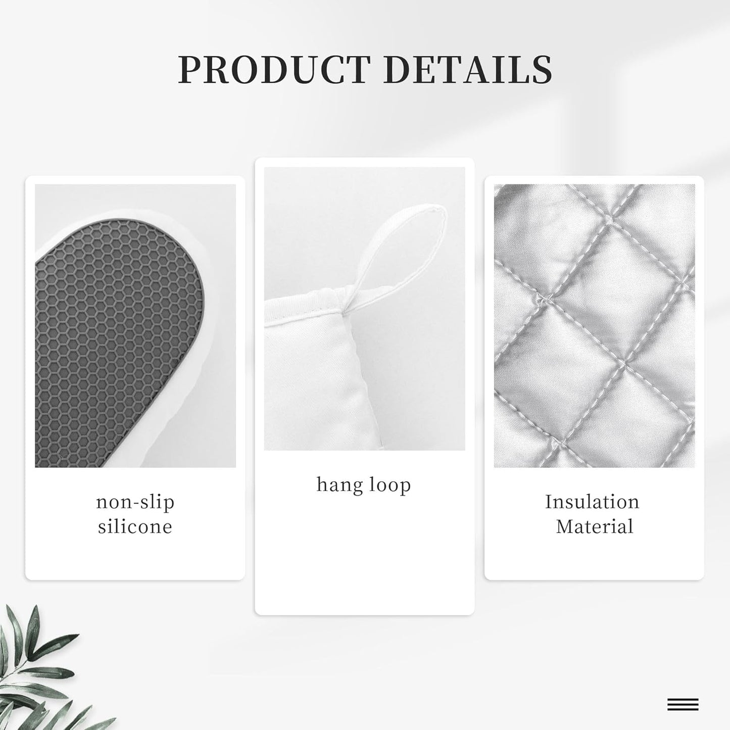 Chemistry Elements Silicone Oven Mitts - Heat Resistant, Slip Resistant, Hand Washable for Kitchen Cooking and Baking