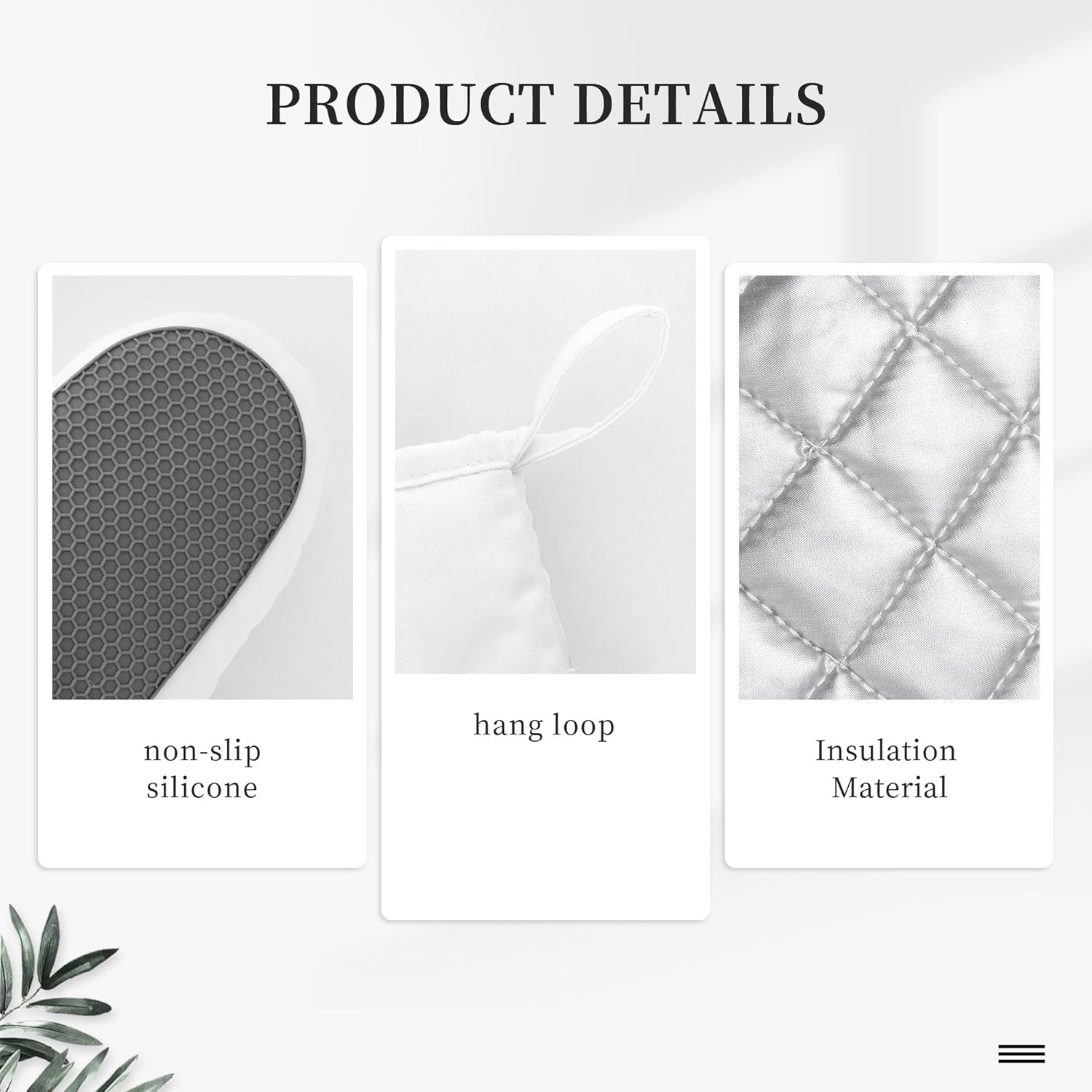 Chemistry Elements Silicone Oven Mitts - Heat Resistant, Slip Resistant, Hand Washable for Kitchen Cooking and Baking