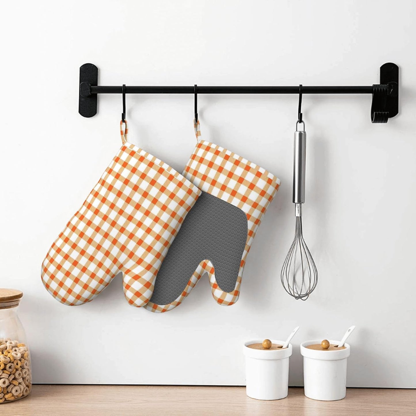 Chemistry Elements Silicone Oven Mitts - Heat Resistant, Slip Resistant, Hand Washable for Kitchen Cooking and Baking