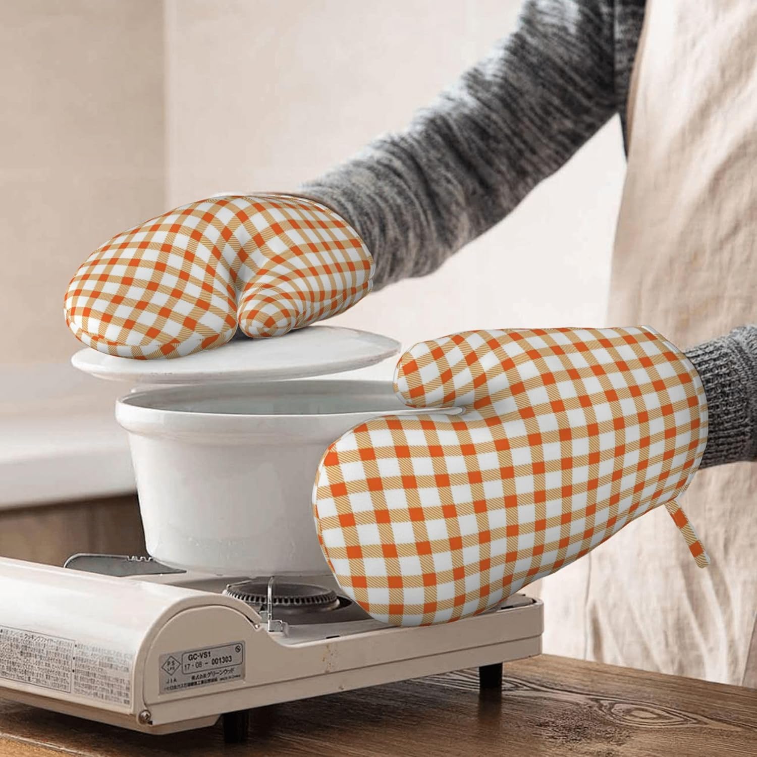 Chemistry Elements Silicone Oven Mitts - Heat Resistant, Slip Resistant, Hand Washable for Kitchen Cooking and Baking