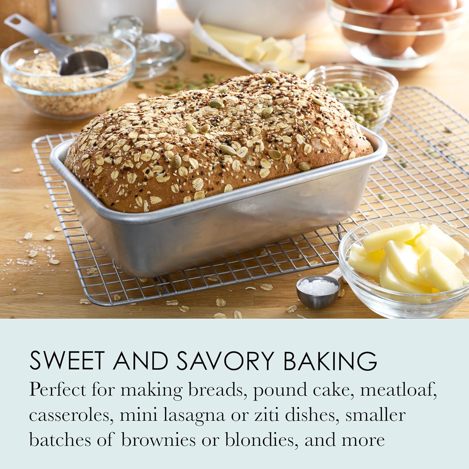 Chicago Metallic 9x5 Loaf Pan - Recycled Aluminum, Ideal for Everyday & Small Batch Baking