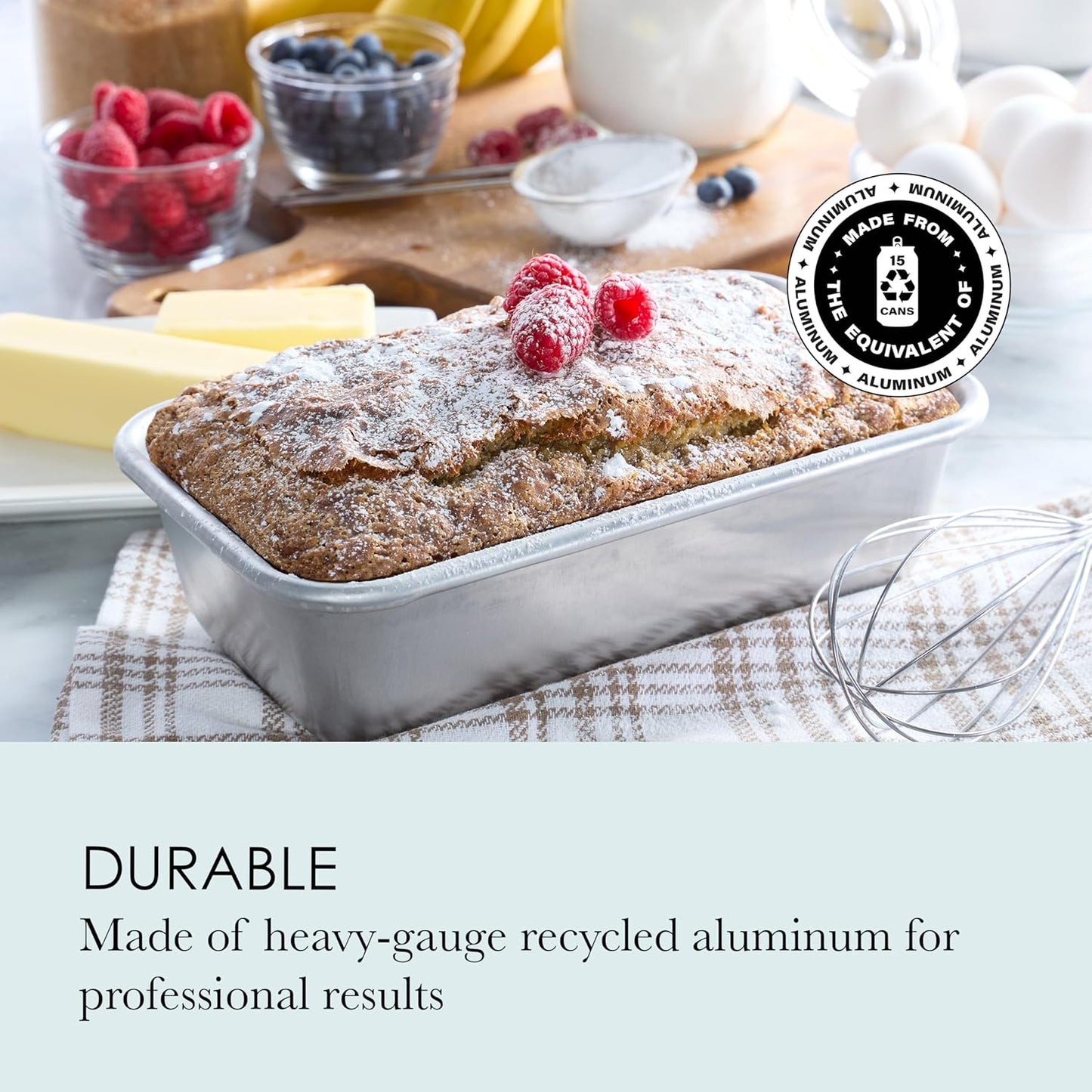 Chicago Metallic 9x5 Loaf Pan - Recycled Aluminum, Ideal for Everyday & Small Batch Baking
