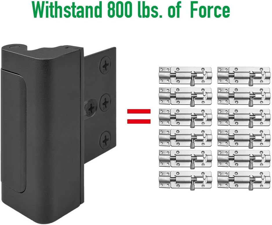 Child Proof Home Security Door Lock - 800lbs Metal Reinforcement Latch for Interior Doors