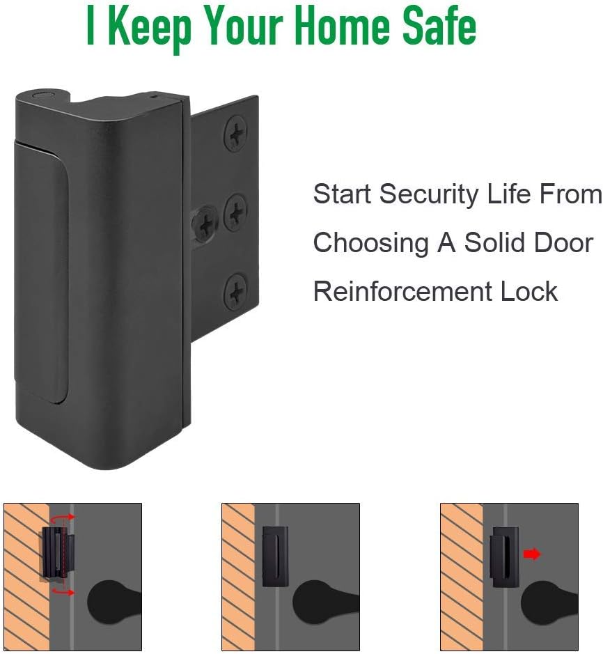 Child Proof Home Security Door Lock - 800lbs Metal Reinforcement Latch for Interior Doors