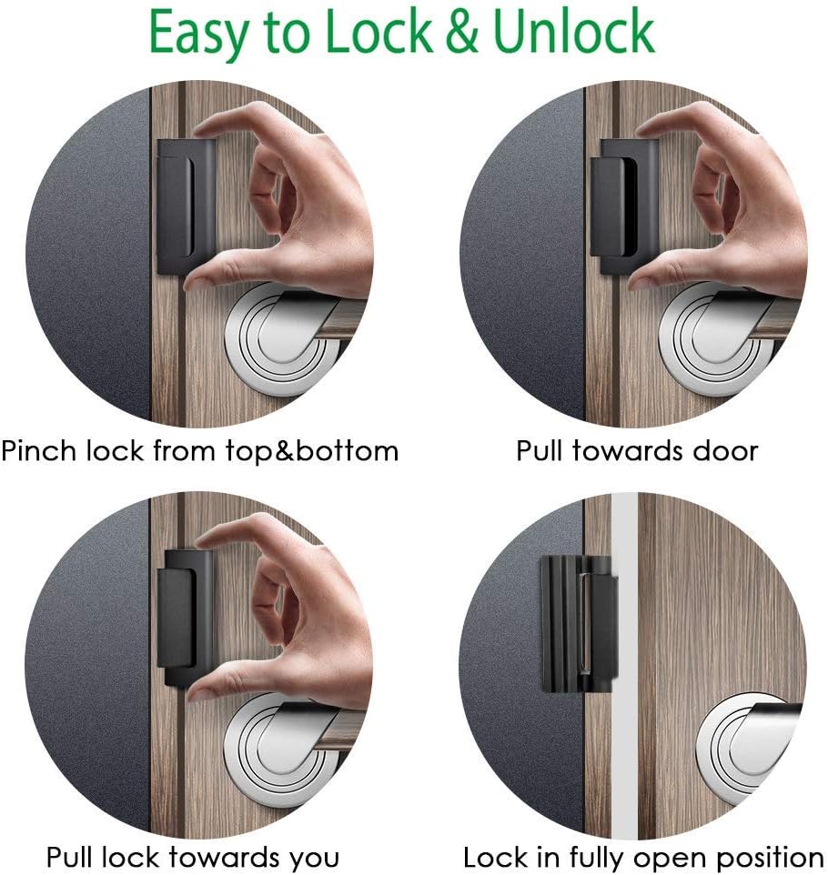 Child Proof Home Security Door Lock - 800lbs Metal Reinforcement Latch for Interior Doors