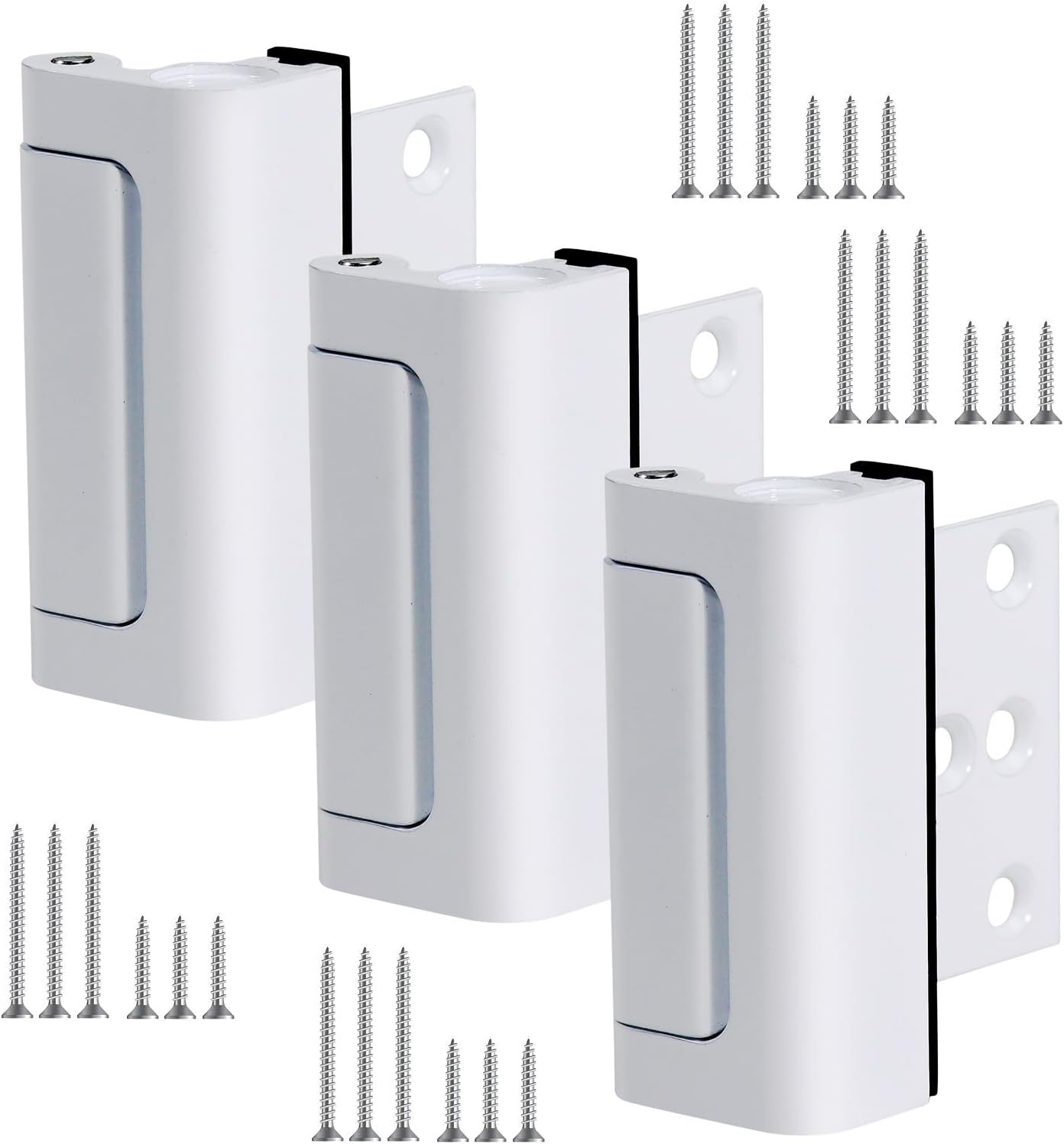 Childproof AWDIA Home Security Door Lock for Inward Swinging Door - White, 3 Pack - Prevent Unauthorized Entry & Ensure Kids Safety