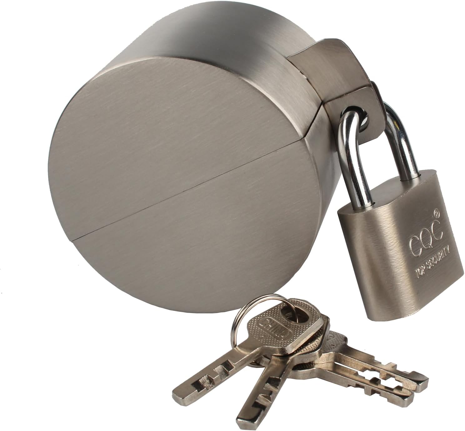 Childproof Door Handle Lock Out Device with Padlock - Stainless Steel Cover to Prevent Turning and Operating Door Knob