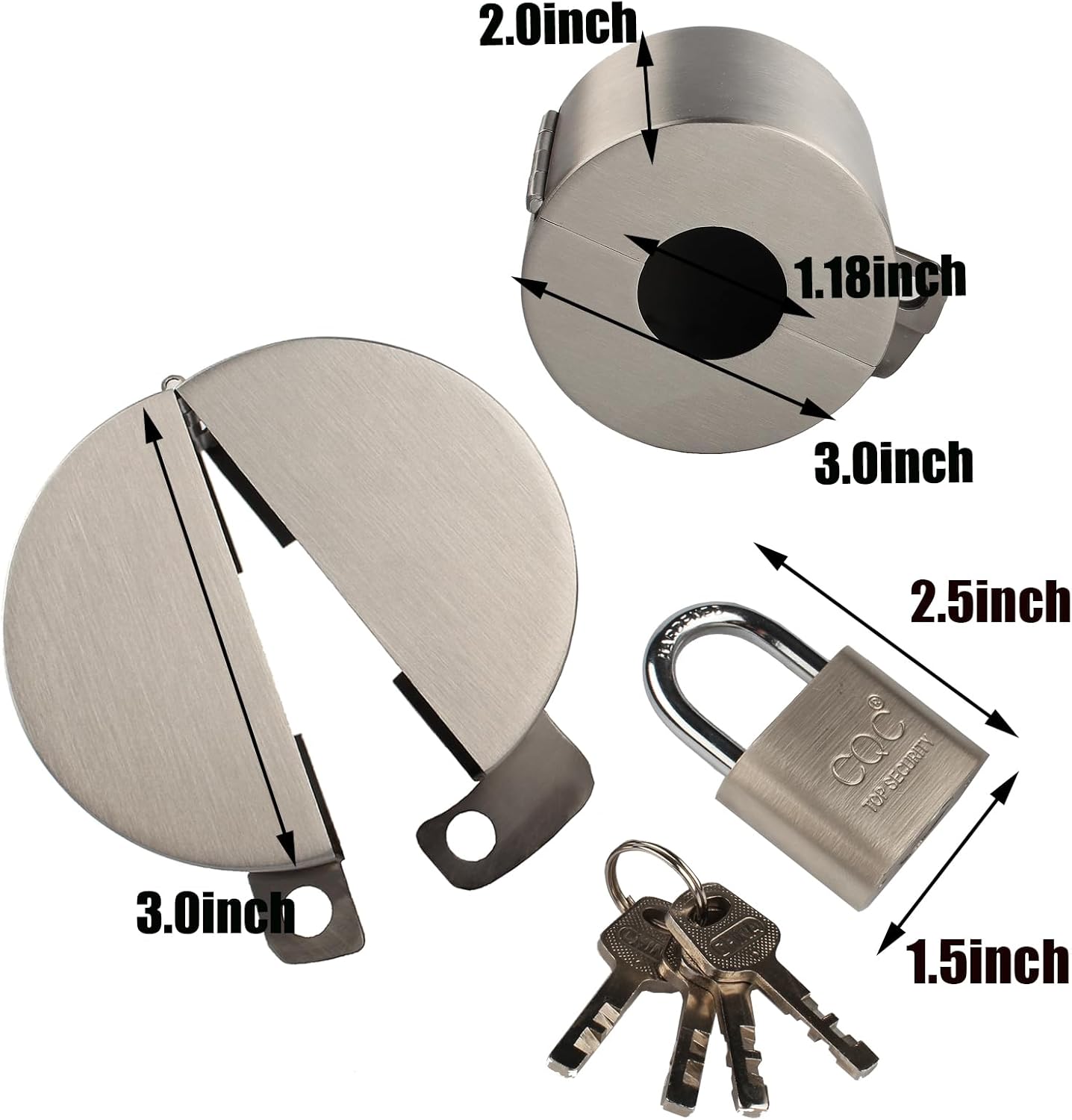 Childproof Door Handle Lock Out Device with Padlock - Stainless Steel Cover to Prevent Turning and Operating Door Knob