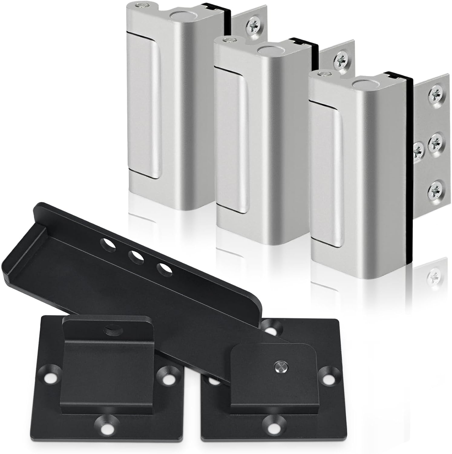 Childproof Home Security Door Reinforcement Lock - 7.5" Flip Gate Latch with Padlock Hole, Heavy Duty Aluminum Alloy, Adjustable Door Latch for Added Security