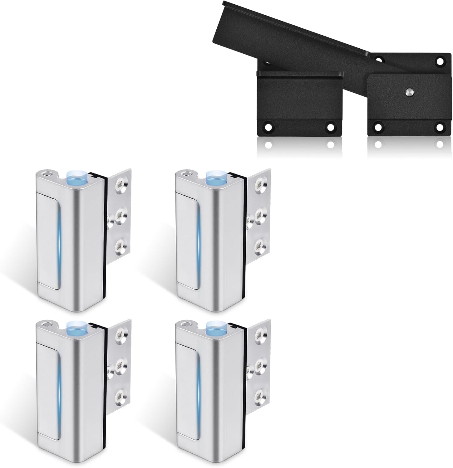 Childproof Home Security Door Reinforcement Lock with Padlock Hole - 3.5mm Aluminum Alloy Flip Gate Latch for Outdoor Fence, Barn, Shed