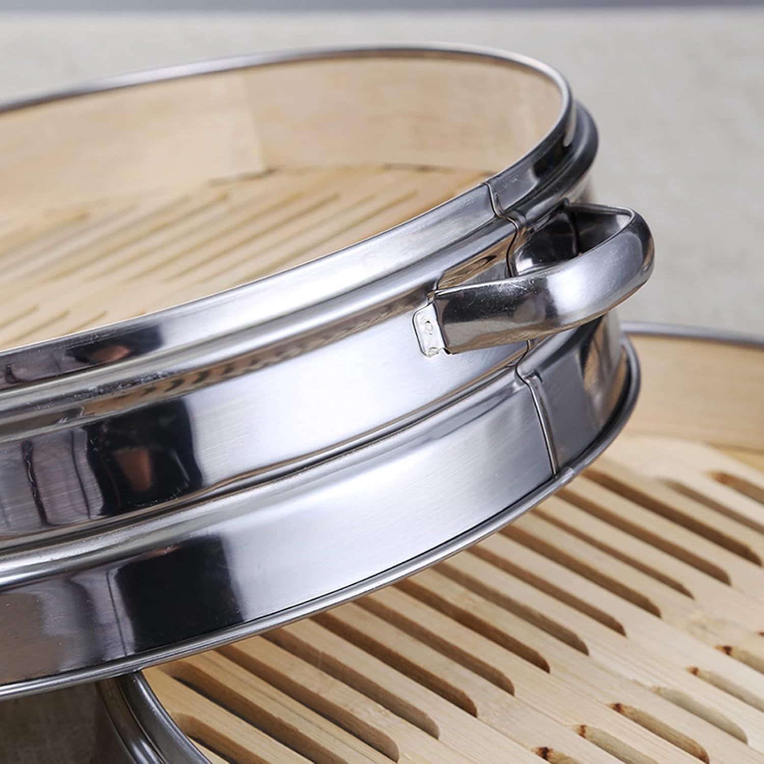 Chinese LTLWSH Steamed Seiro Basket Set for Healthy Cooking, 7.1 inches (18 cm) - Fluffy and Delicious Steamed Meals