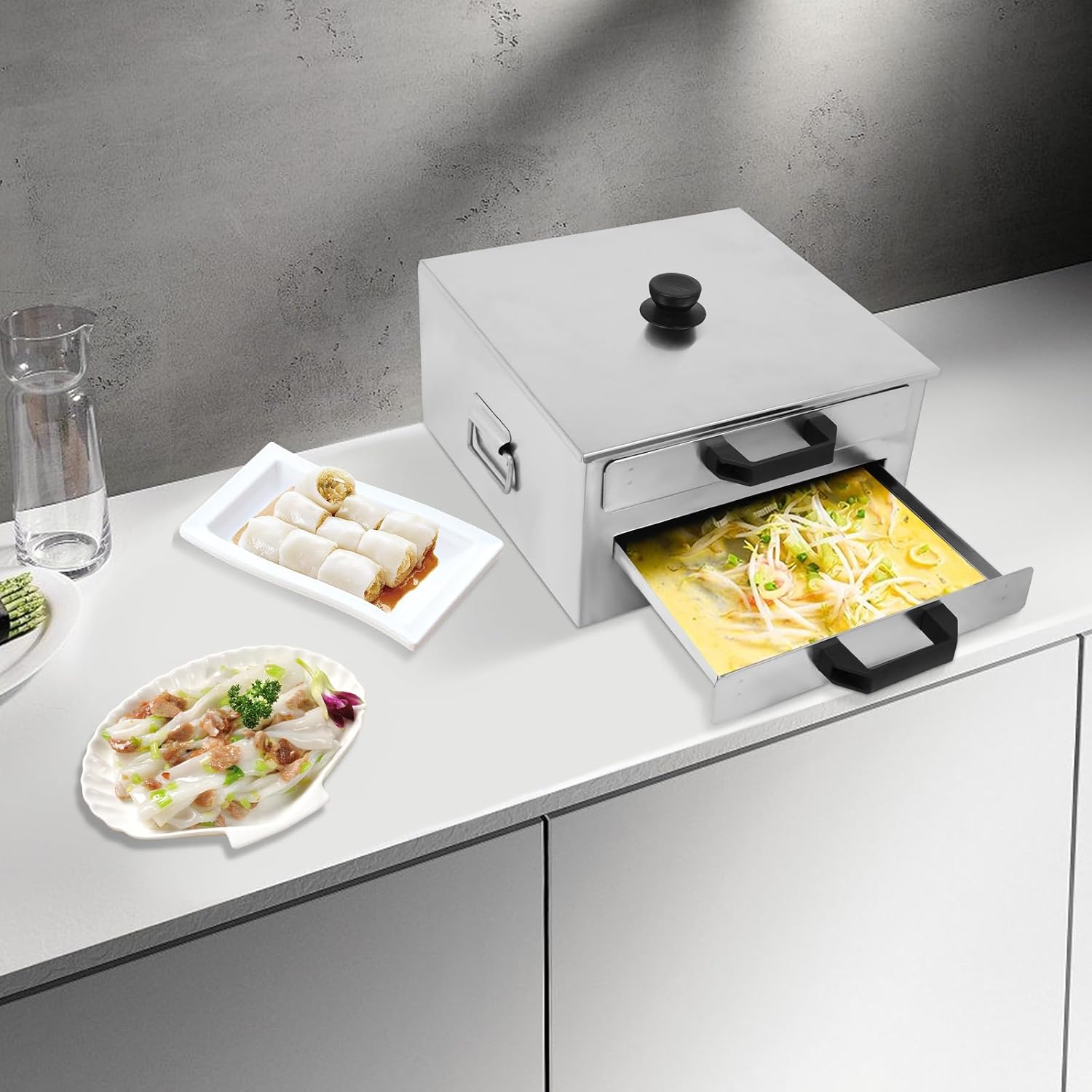 Chinese Rice Noodle Roll Steamer - Changfen Vermicelli Food Maker for Traditional Cuisine