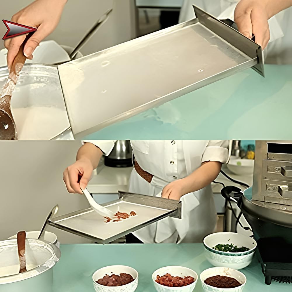 Chinese Rice Noodle Roll Steamer with Extra Tray - 304 Stainless Steel Square Tier for Guangdong Recipes - Tier 1 Cookware