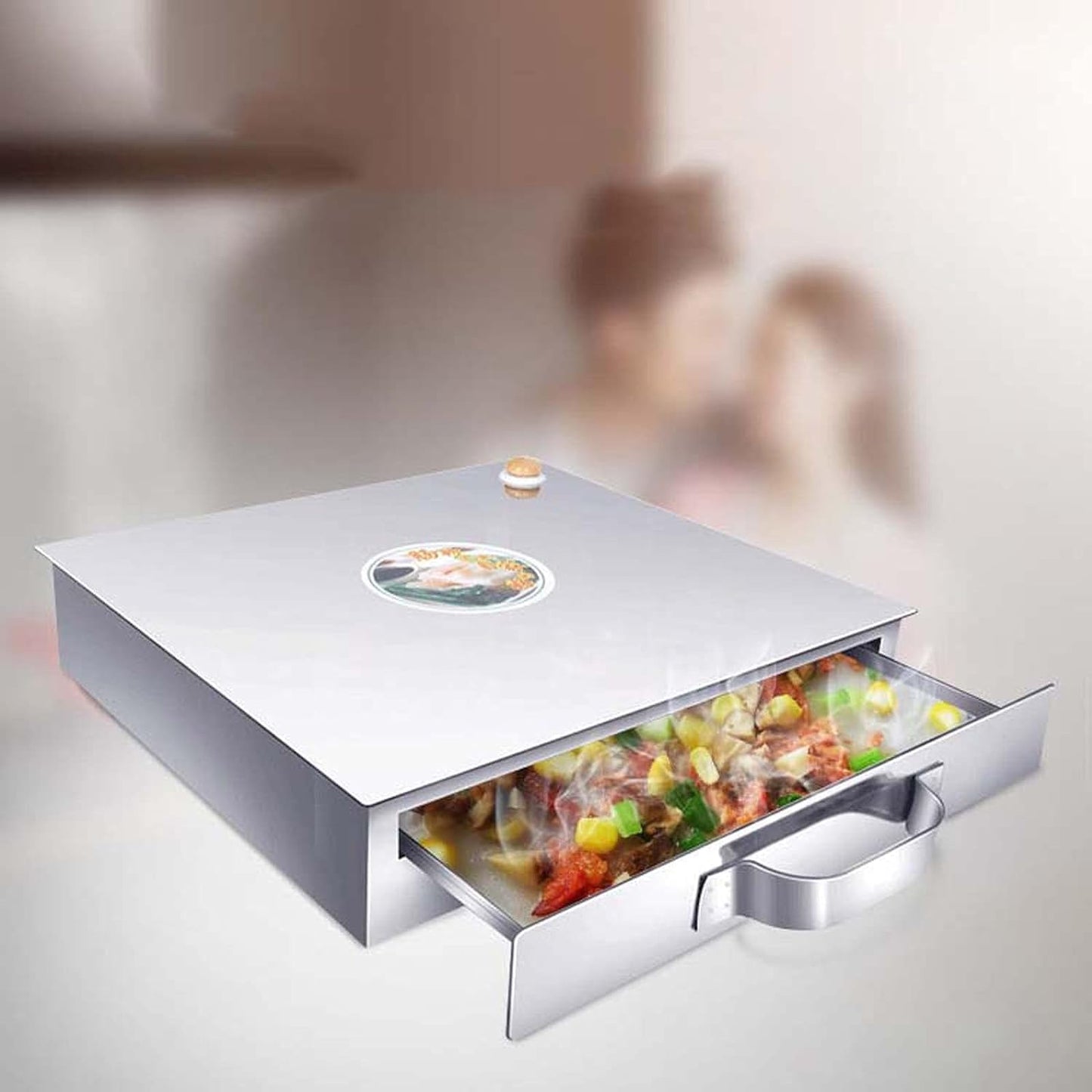 Chinese Rice Noodle Roll Steamer with Extra Tray - 304 Stainless Steel Square Tier for Guangdong Recipes - Tier 1 Cookware