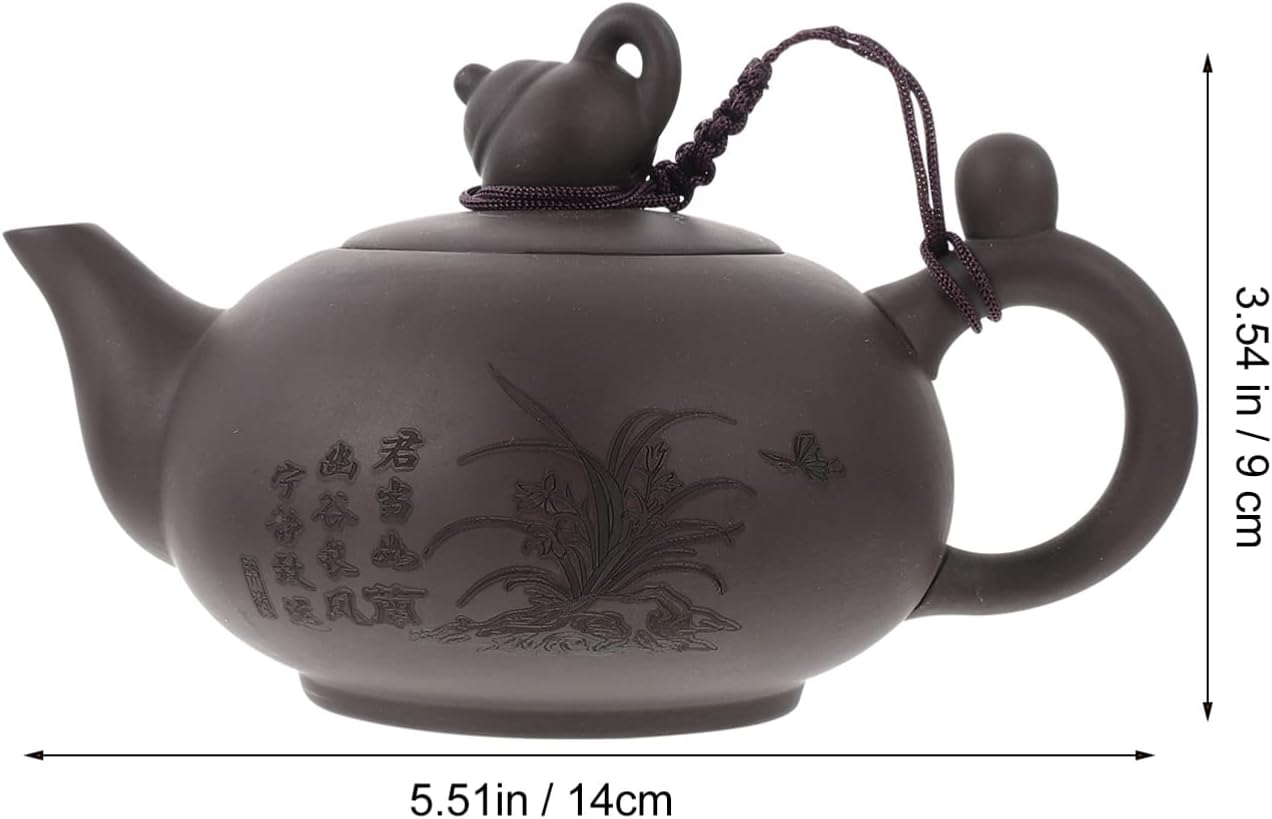 Chinese Yixing Purple Clay Teapot - Traditional Zisha Clay Kettle for Loose Puer Tea - VOSAREA Gongfu Cha Pot