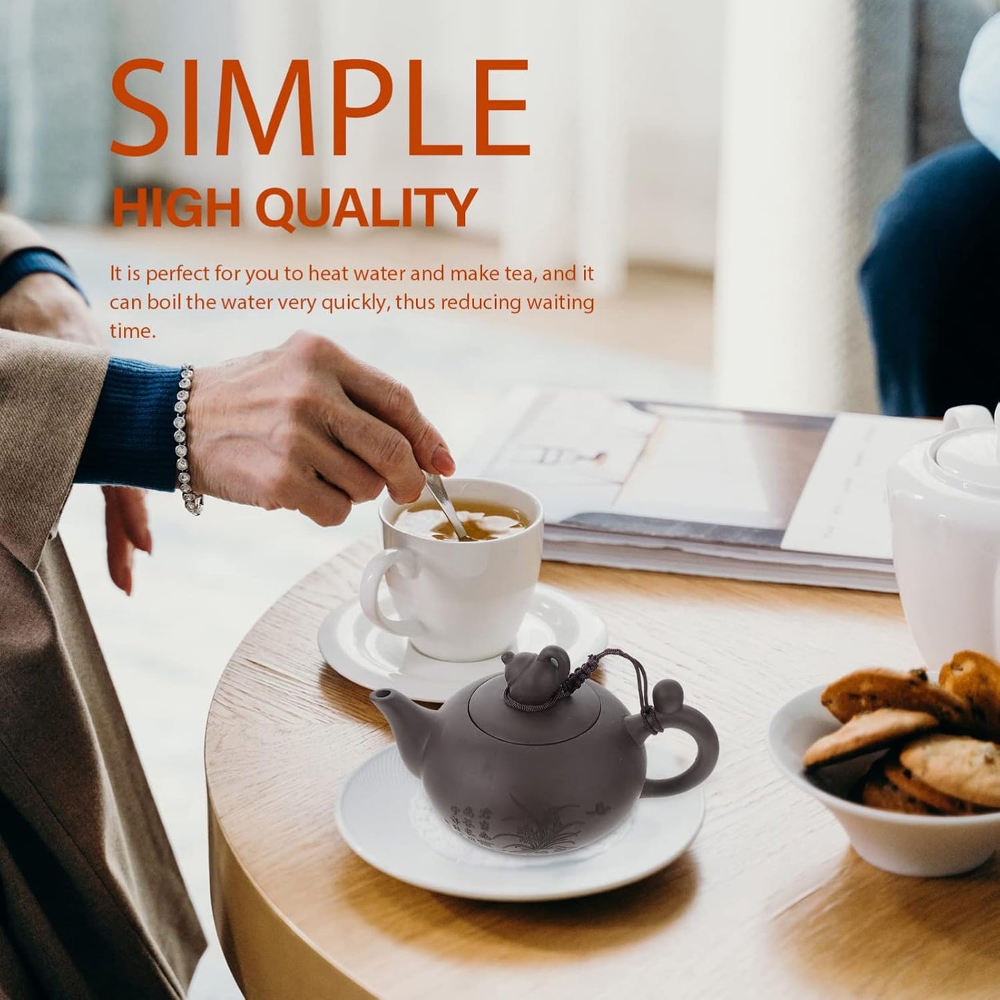 Chinese Yixing Purple Clay Teapot - Traditional Zisha Clay Kettle for Loose Puer Tea - VOSAREA Gongfu Cha Pot