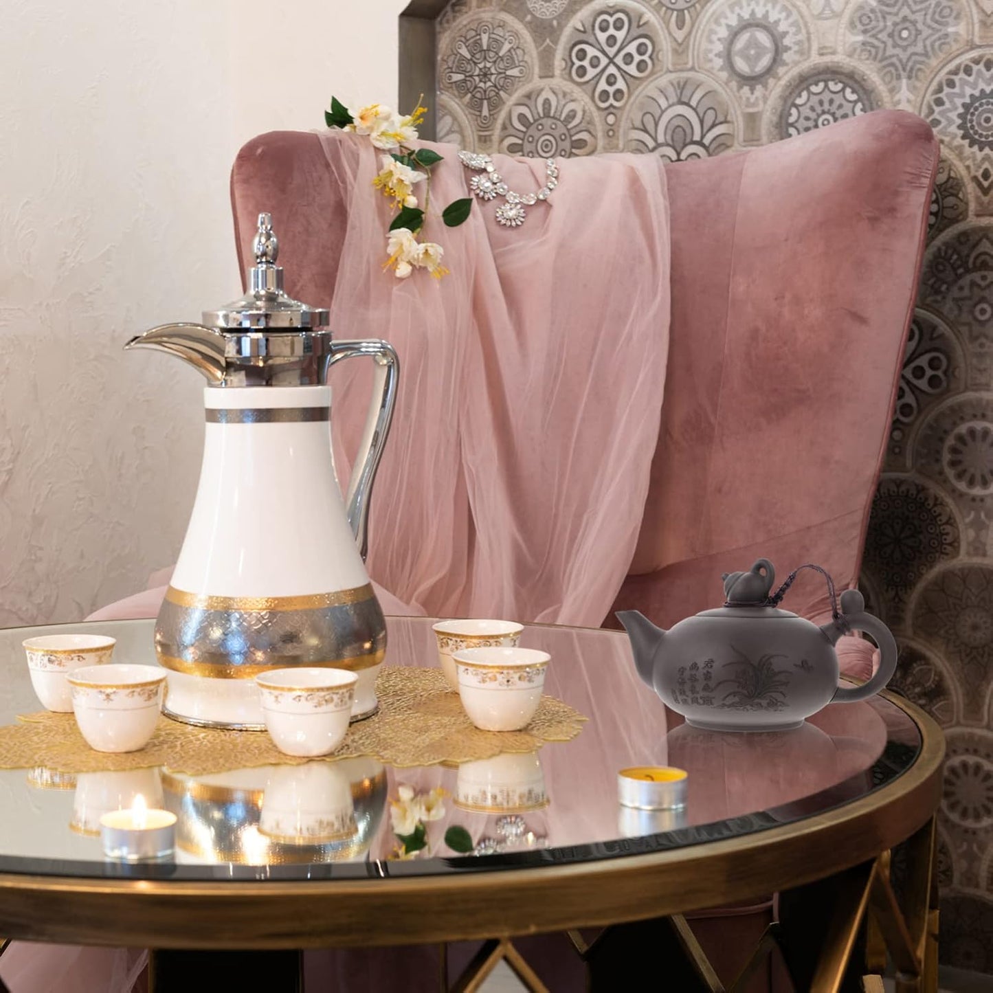 Chinese Yixing Purple Clay Teapot - Traditional Zisha Clay Kettle for Loose Puer Tea - VOSAREA Gongfu Cha Pot