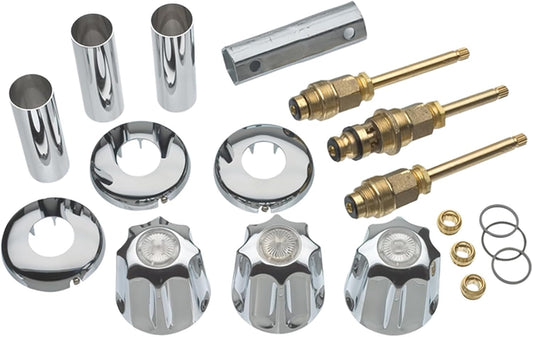 Chrome 3-Handle Gerber Faucet Trim Kit for Bathtub and Shower Remodeling - DANCO 11B-1H, 11B-1C, 11B-4D (39617)