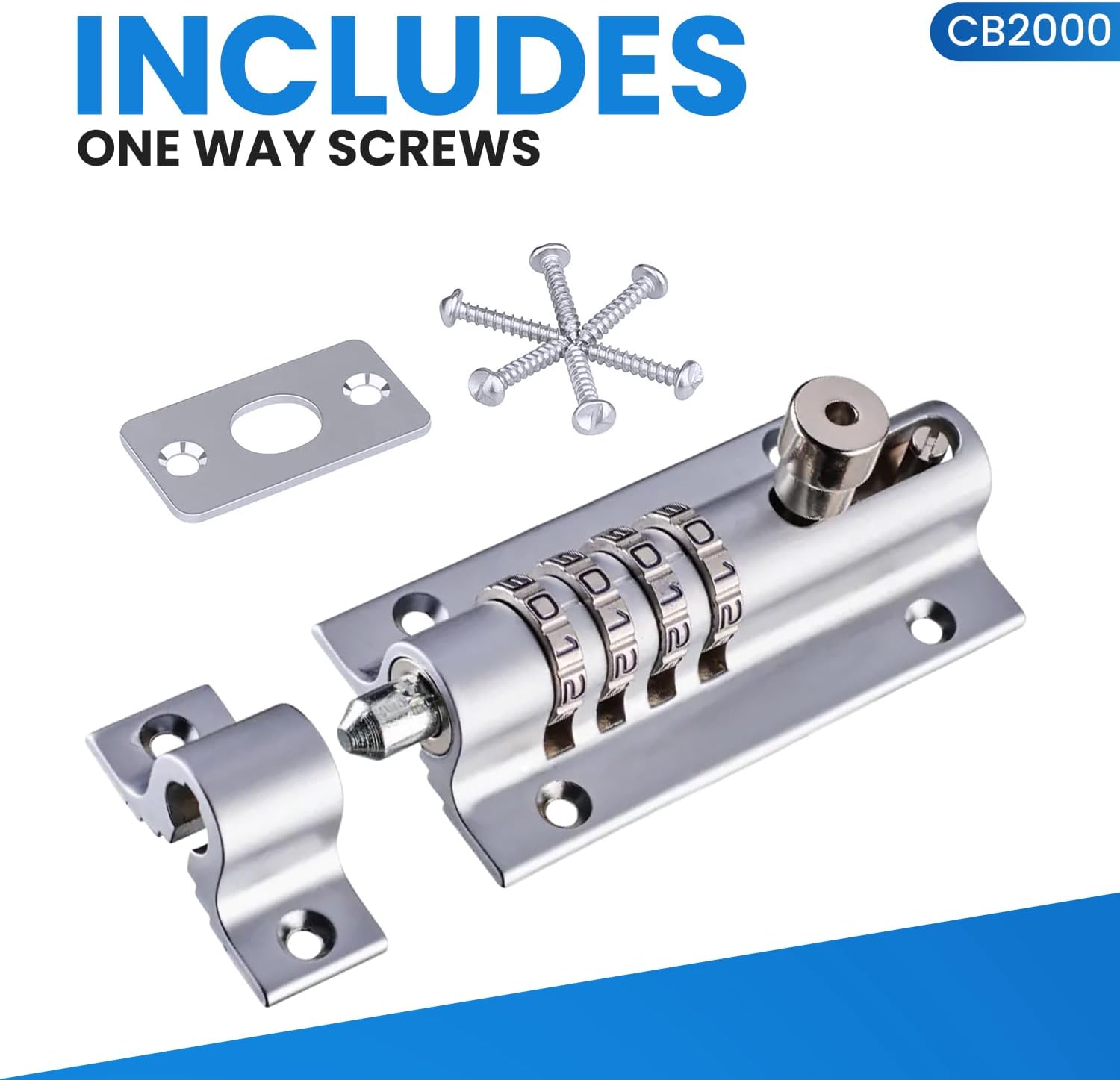 Chrome Combi-Bolt CB2000-CHR Sliding Lock for Enhanced Security